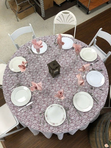 90 Square White Lace Tablecloth